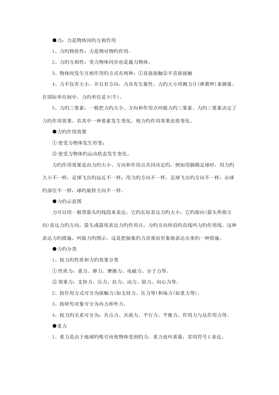 2023年高中物理必修一知识点总结相互作用_第2页