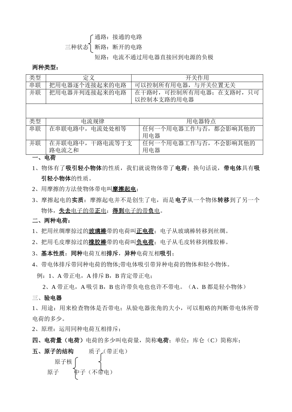 2023年初三物理电流和电路知识点总结_第2页