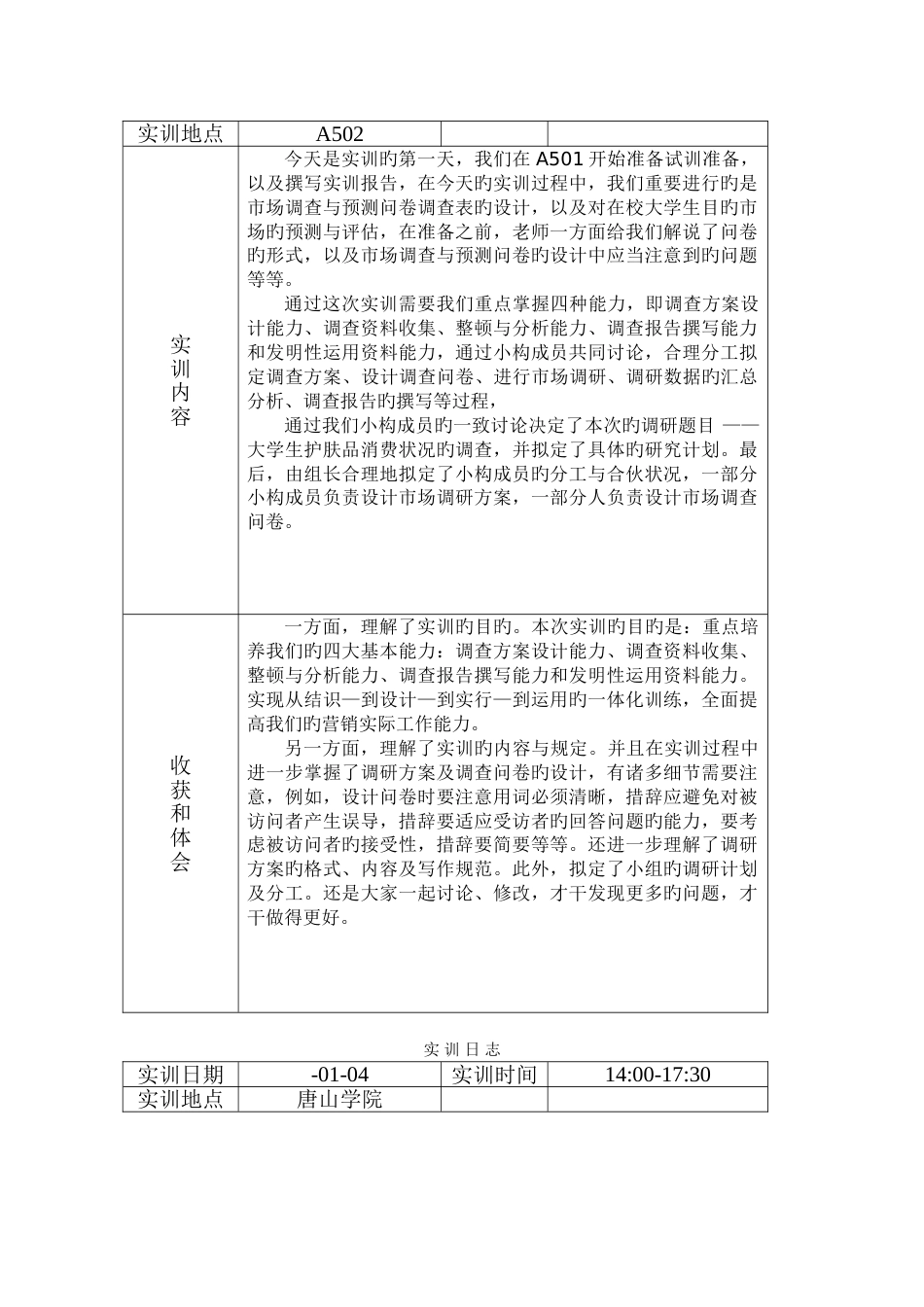 宋晓晨-市场调查与预测实训日志_第2页