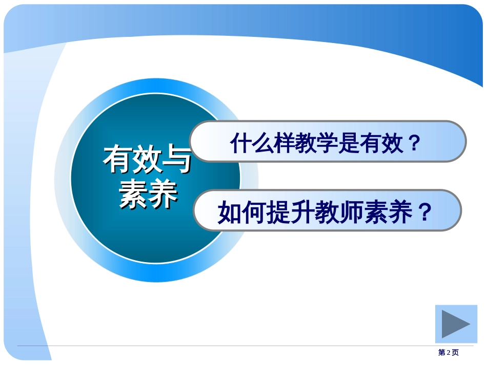 有效教学与教师素养的提高市公开课金奖市赛课一等奖课件_第2页