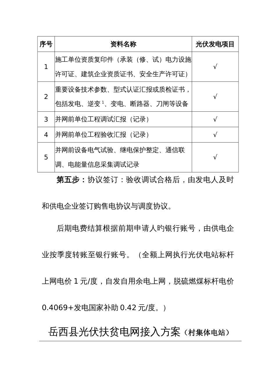 岳西县光伏扶贫电网接入发电收入结算方案_第3页