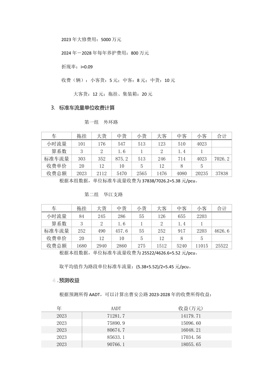 曹安公路项目经济评价_第3页