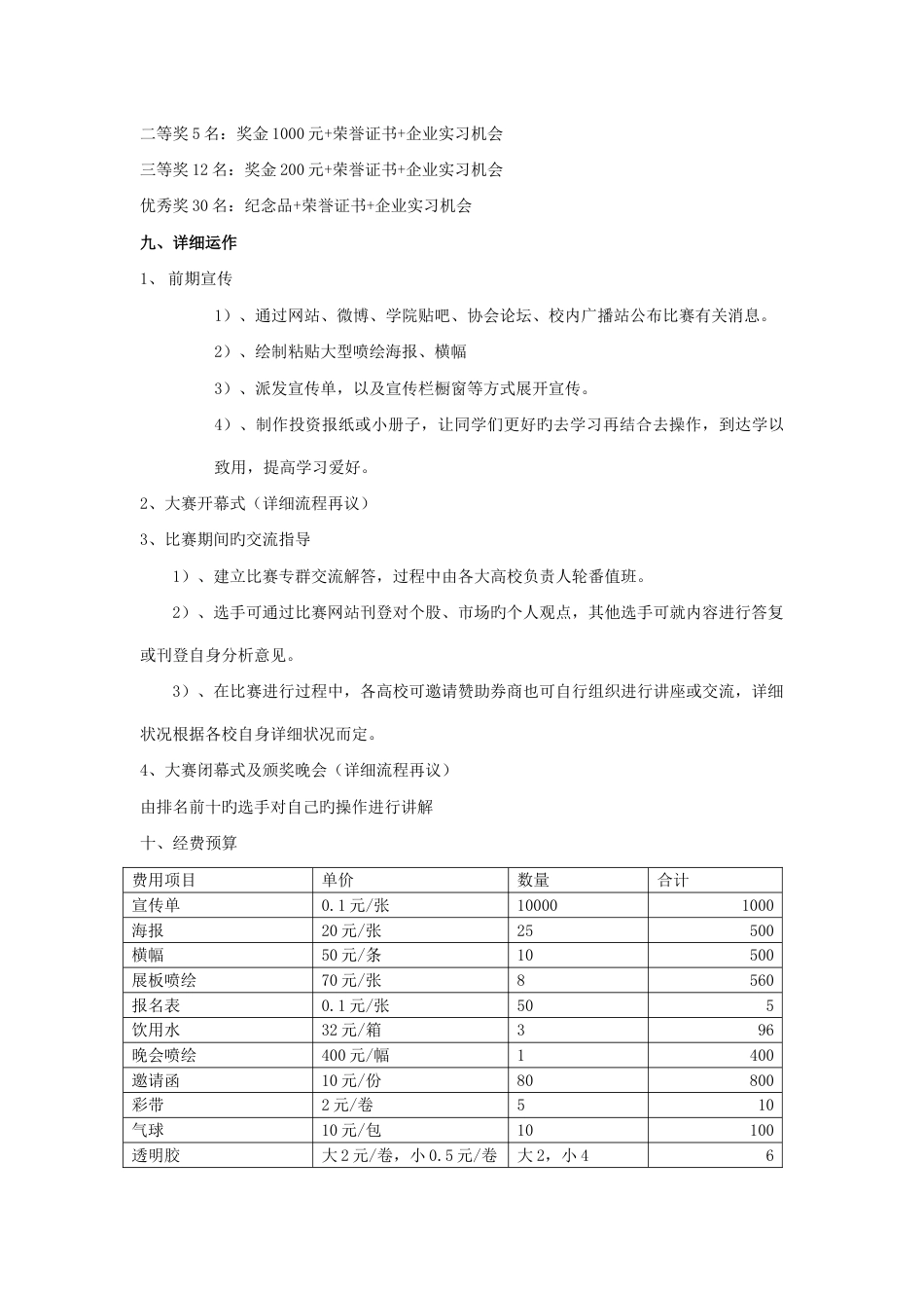 首届广西高校大学生模拟炒股大赛策划方案_第3页