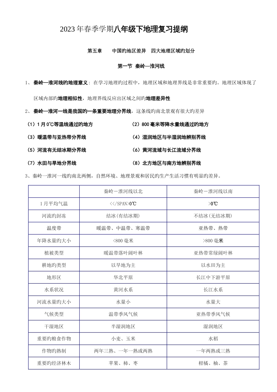 2023年新湘教版八年级地理下册全册主要知识点_第1页