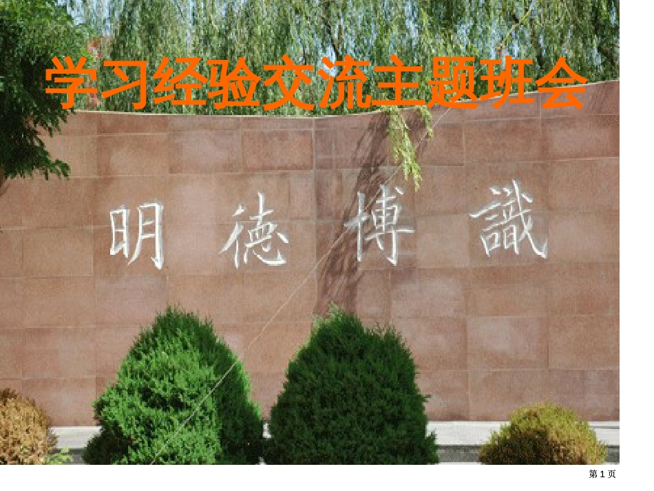 学习经验交流班会公开课一等奖优质课大赛微课获奖课件_第1页