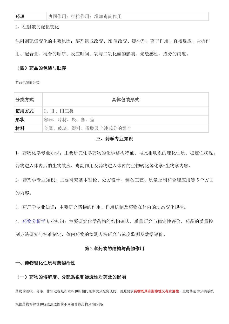 2023年最新执业药师专业知识一重点笔记_第3页