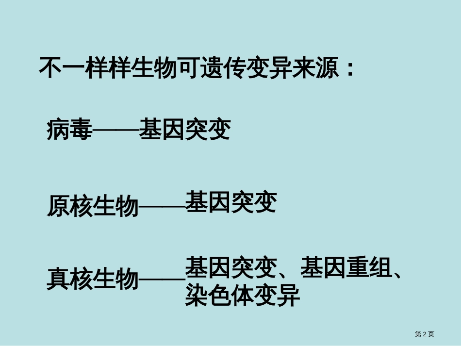 一轮复习基因突变基因重组染色体变异公开课获奖课件_第2页