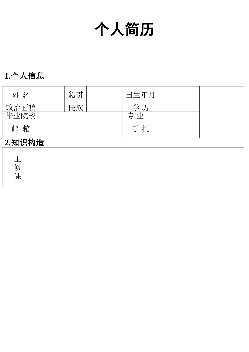 个人简历222_第2页