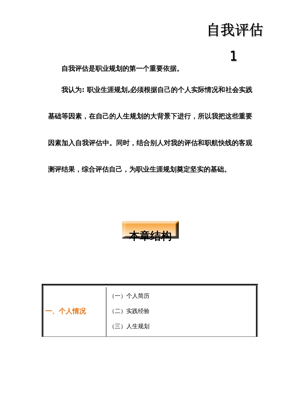 大学生职业生涯规划自我评估_第1页