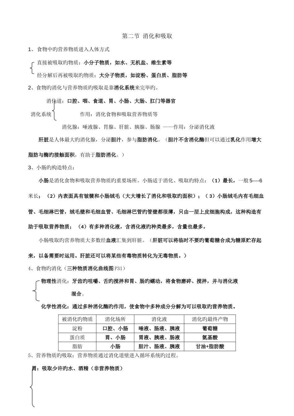 2023年新人教版七年级下册生物每课知识点总结更正版有_第1页