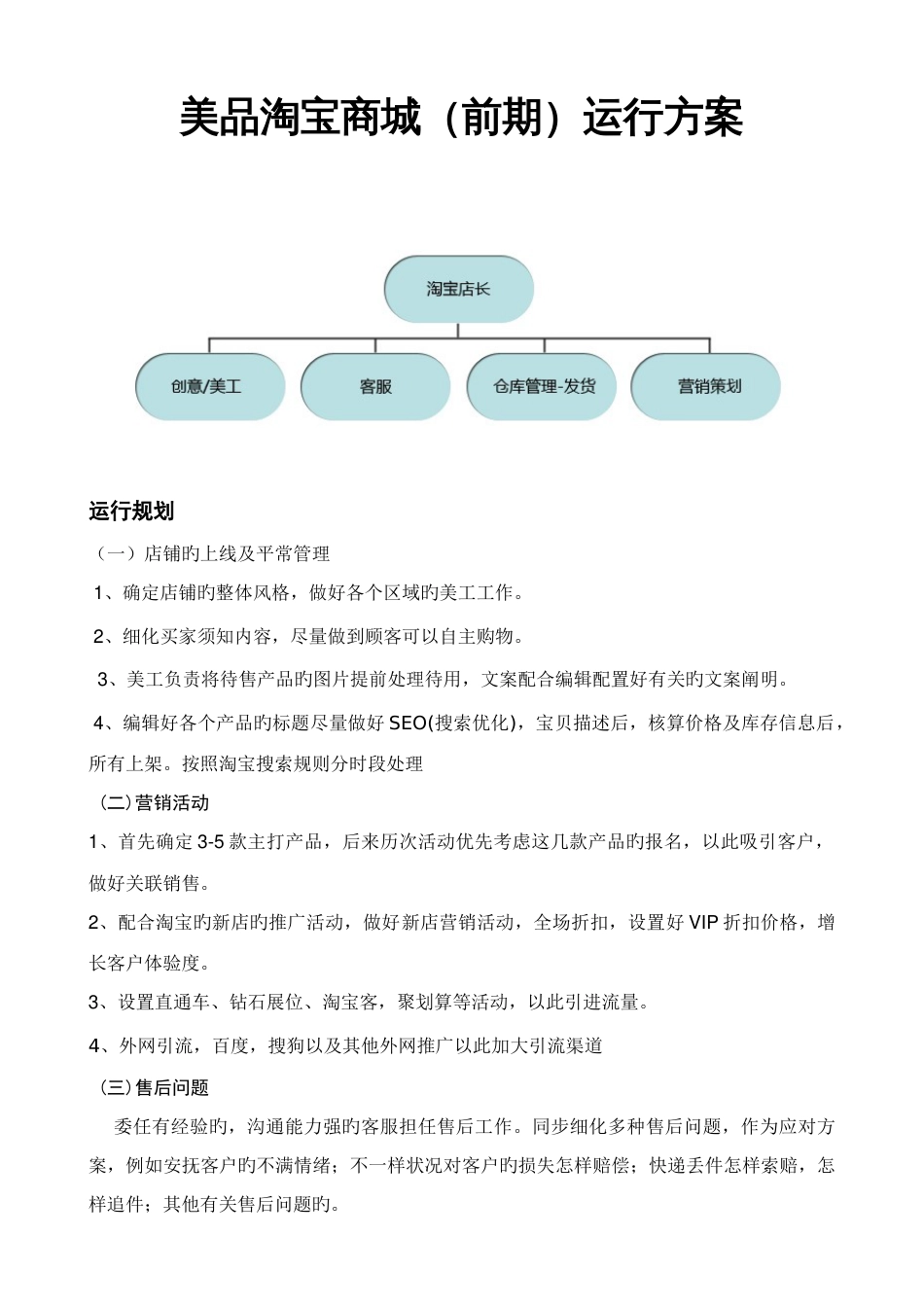 美品网络淘宝运营方案_第1页