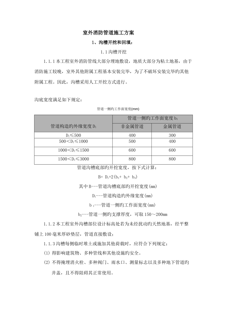 小区室外消防管道施工方案_第1页