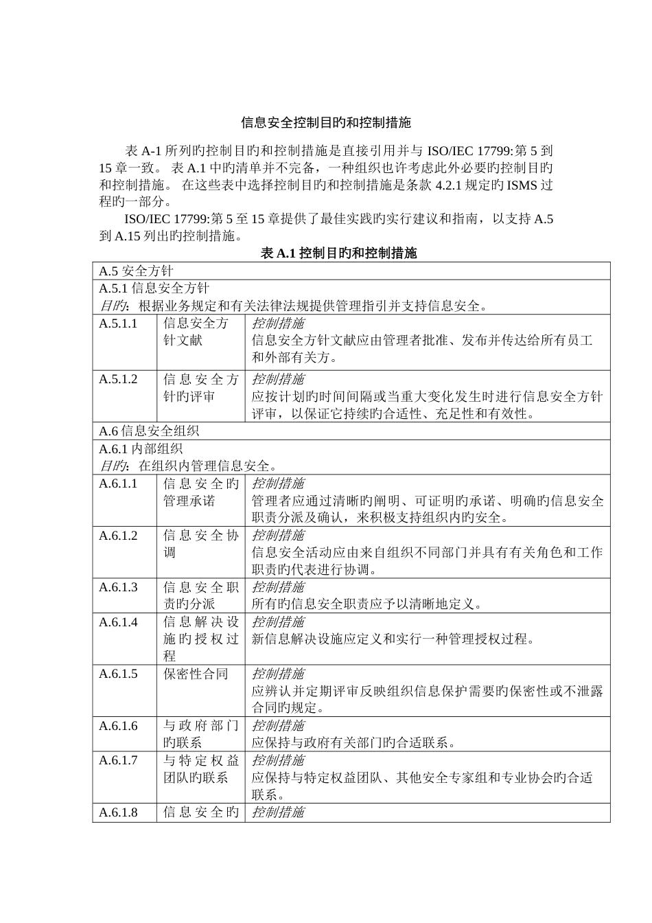 信息安全控制目标和控制措施_第1页