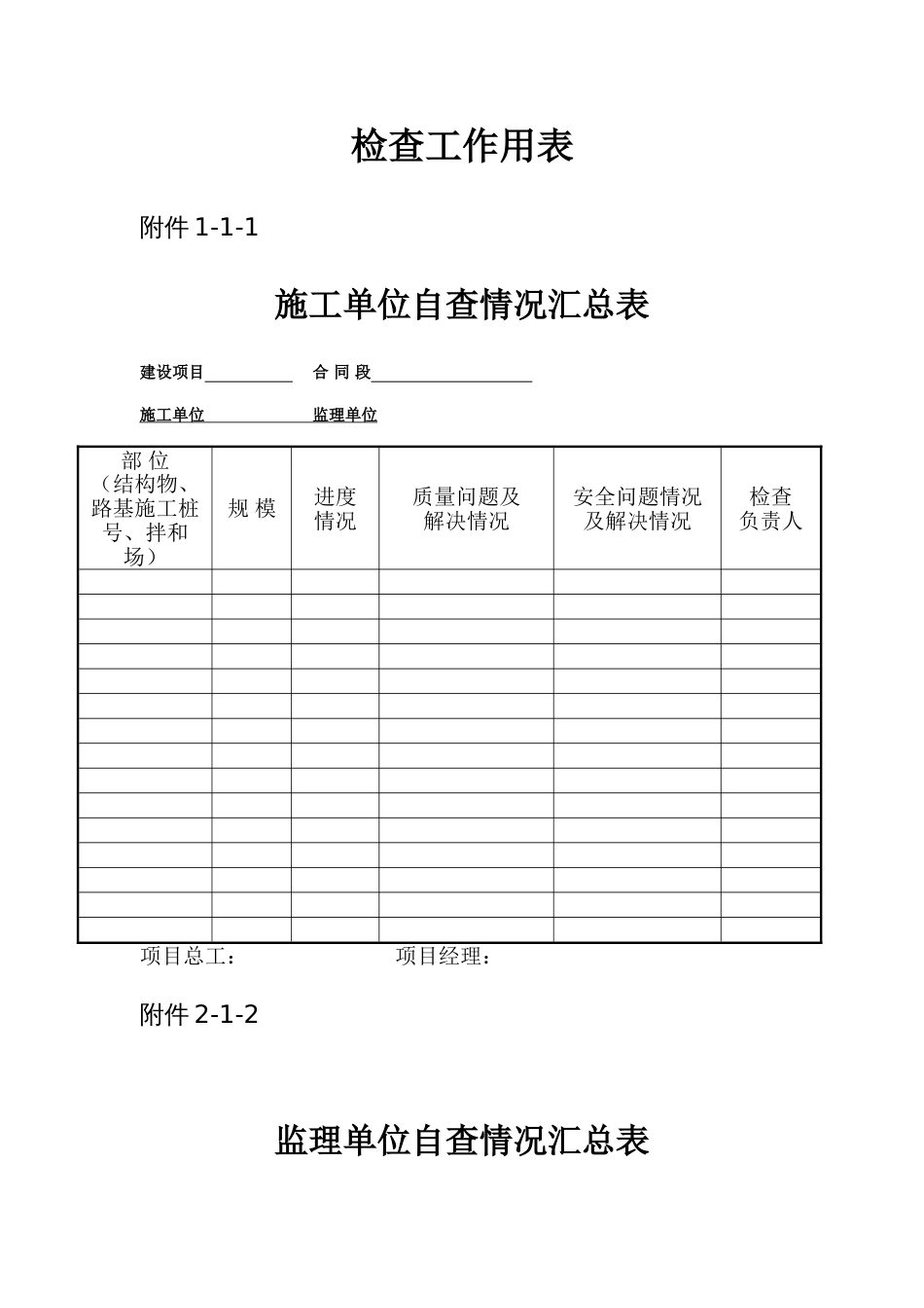 公路工程综合行政执法大检查用表_第1页