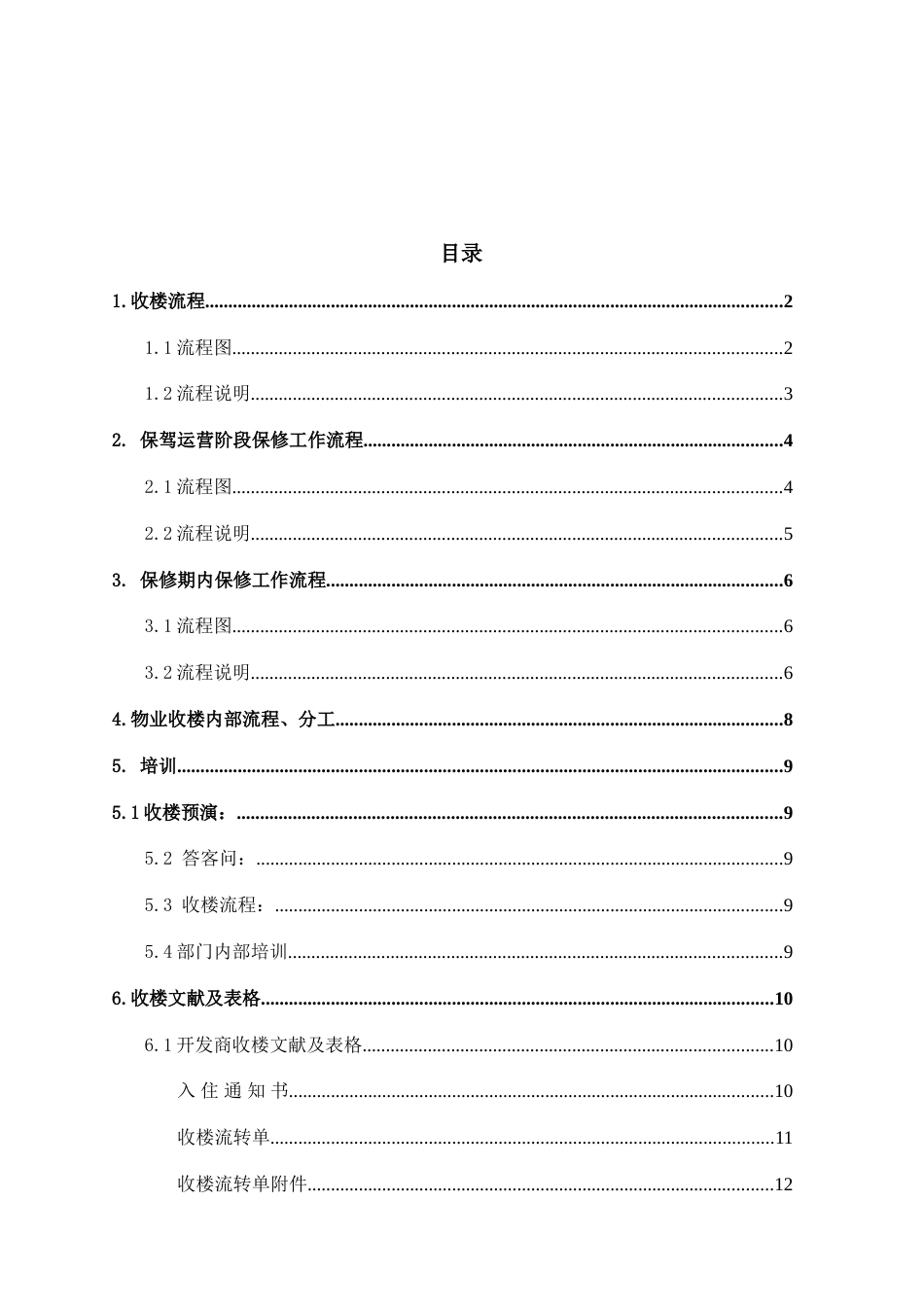 北京鸿润物业收楼工作方案荐_第1页