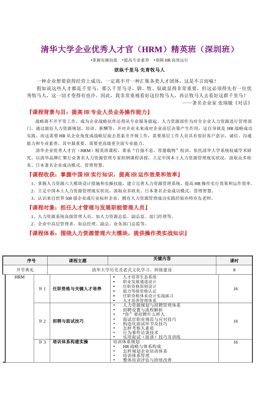 清华大学企业优秀人才官HRM精英班深圳班解读_第1页