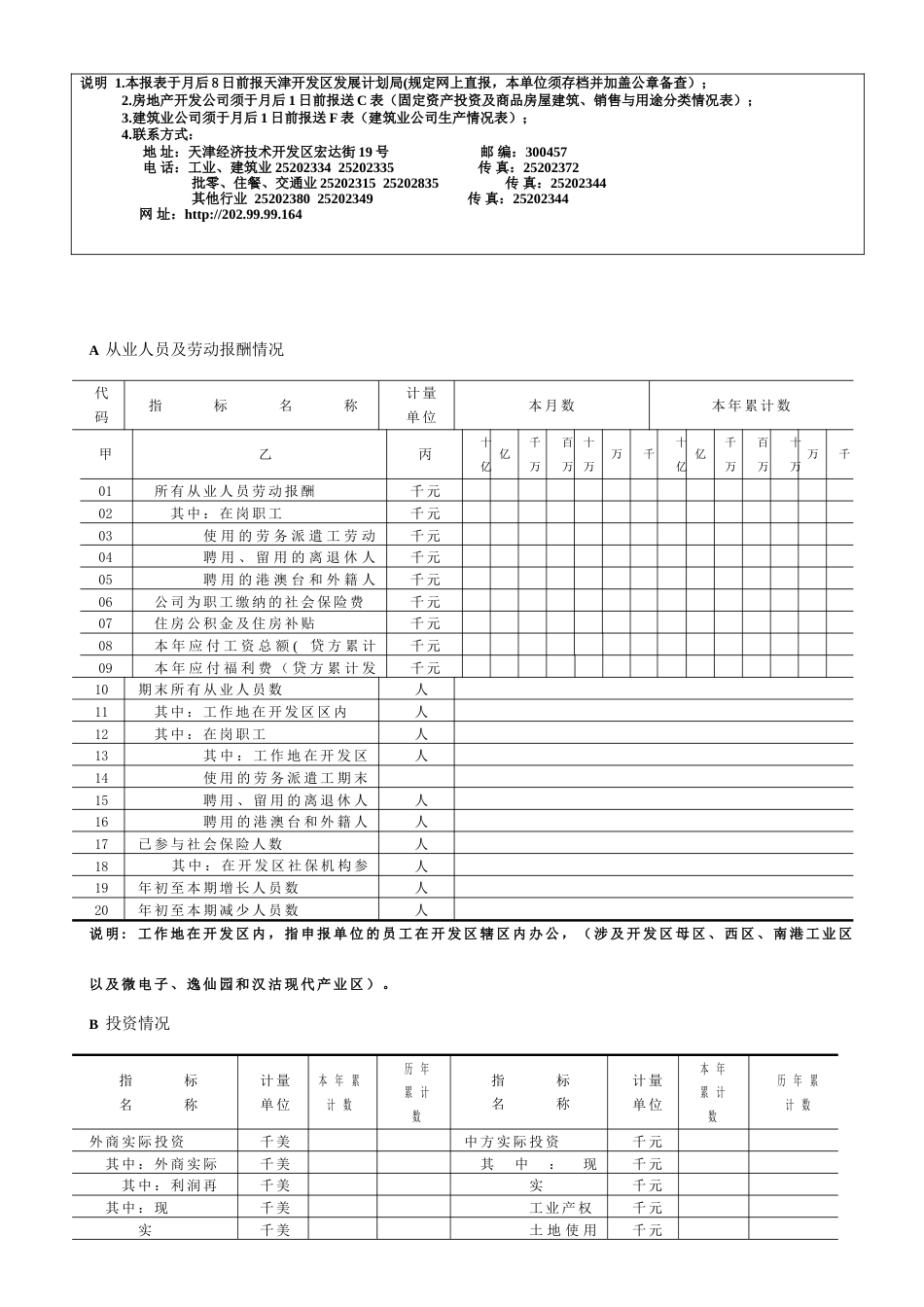 天津经济技术开发区统计月报表_第2页