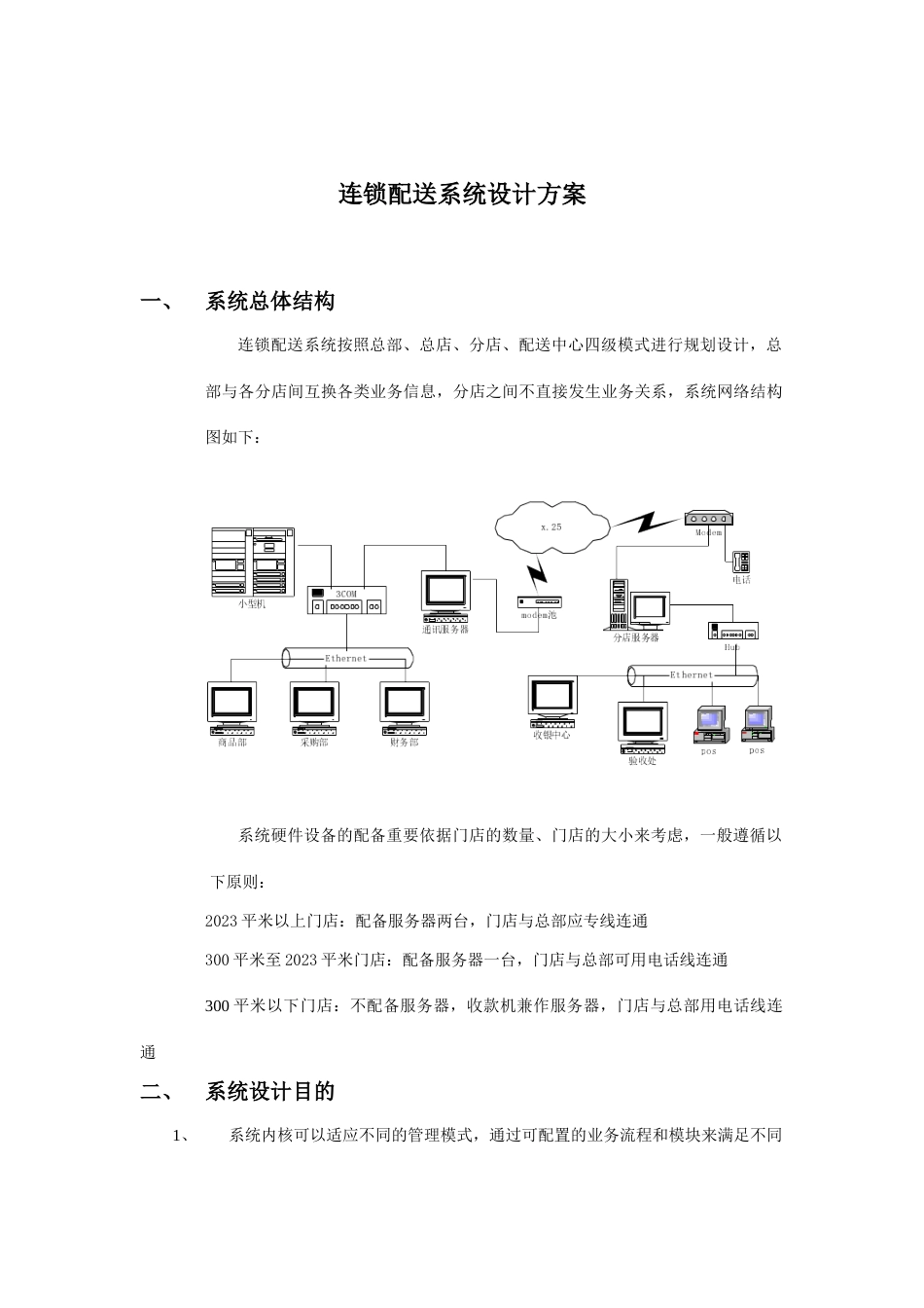 连锁配送系统设计方案_第1页