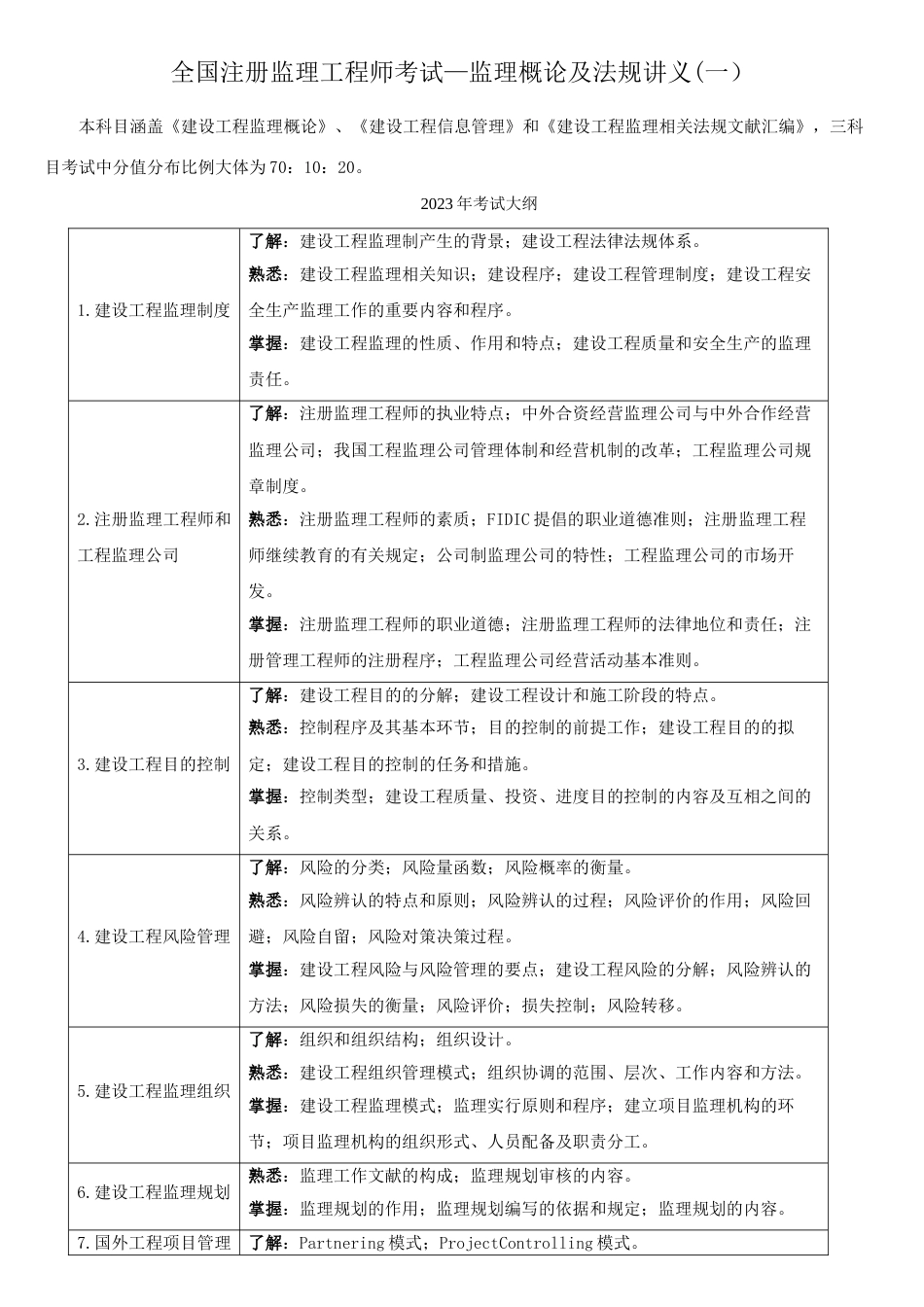 2023年全国注册监理工程师考试监理概论及法规讲义_第1页