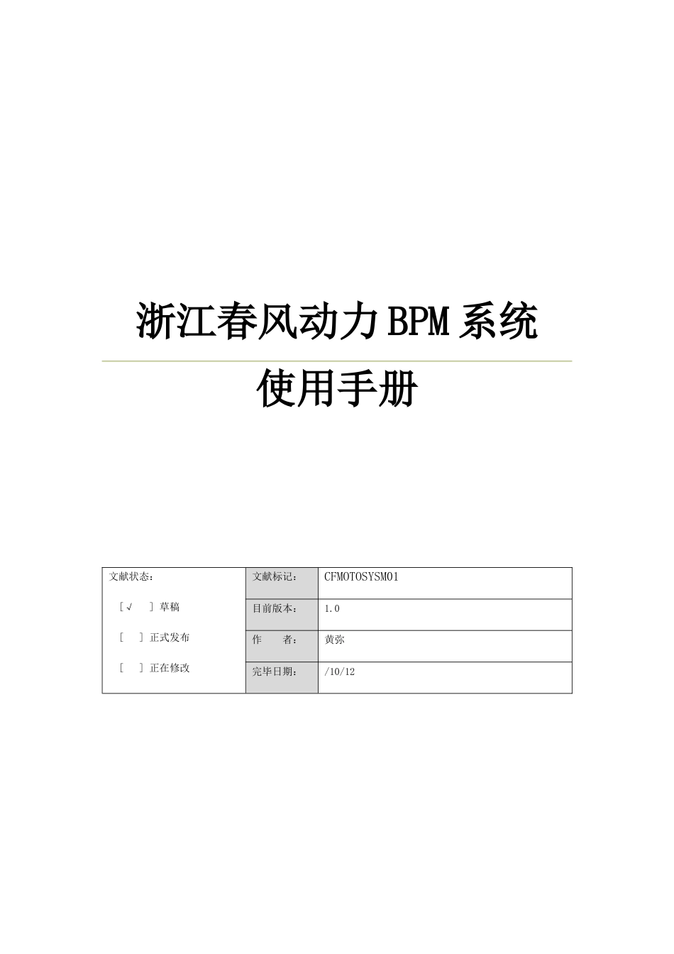 BPM系统使用手册_第1页