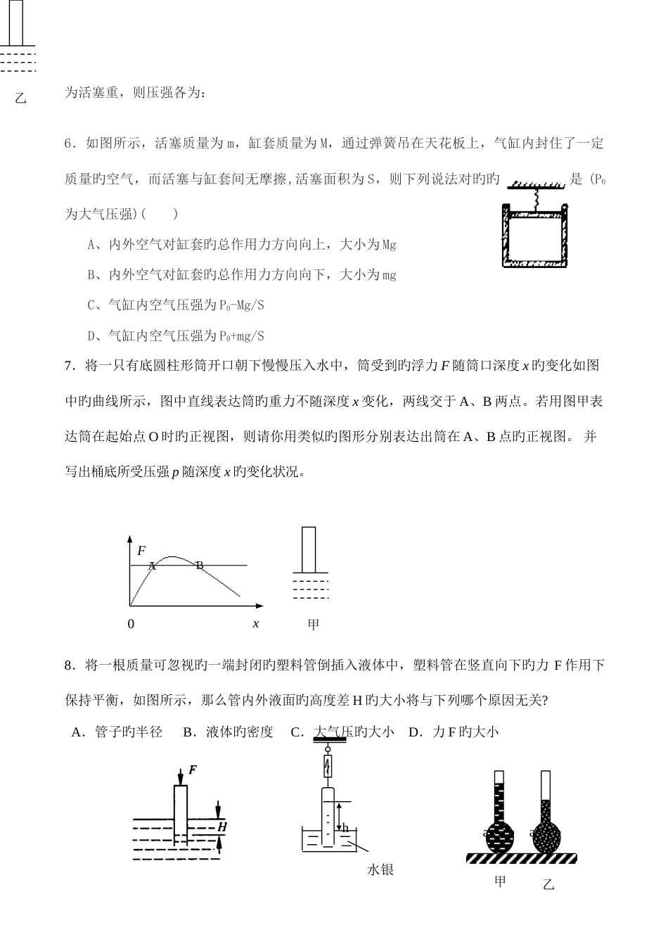 2023年初中物理竞赛压强和浮力_第2页