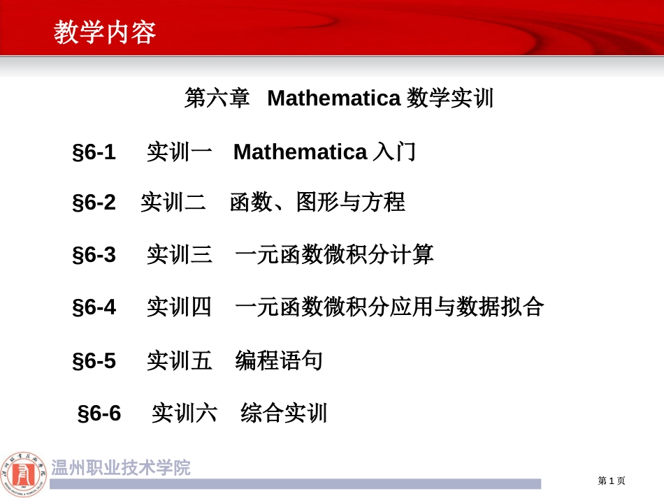 实训二函数图形与方程市公开课金奖市赛课一等奖课件_第1页