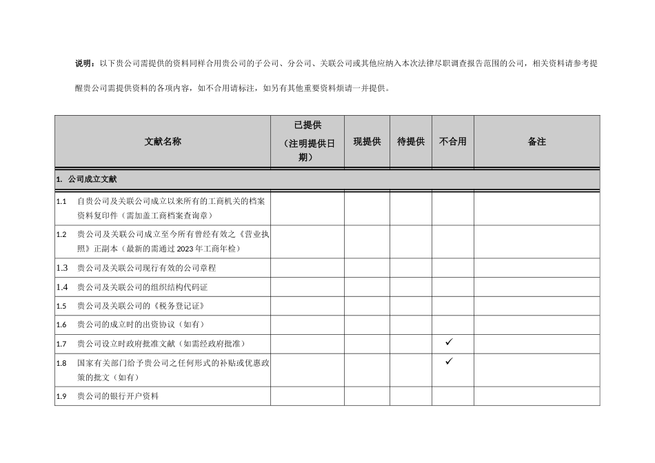 法律尽职调查清单_第3页