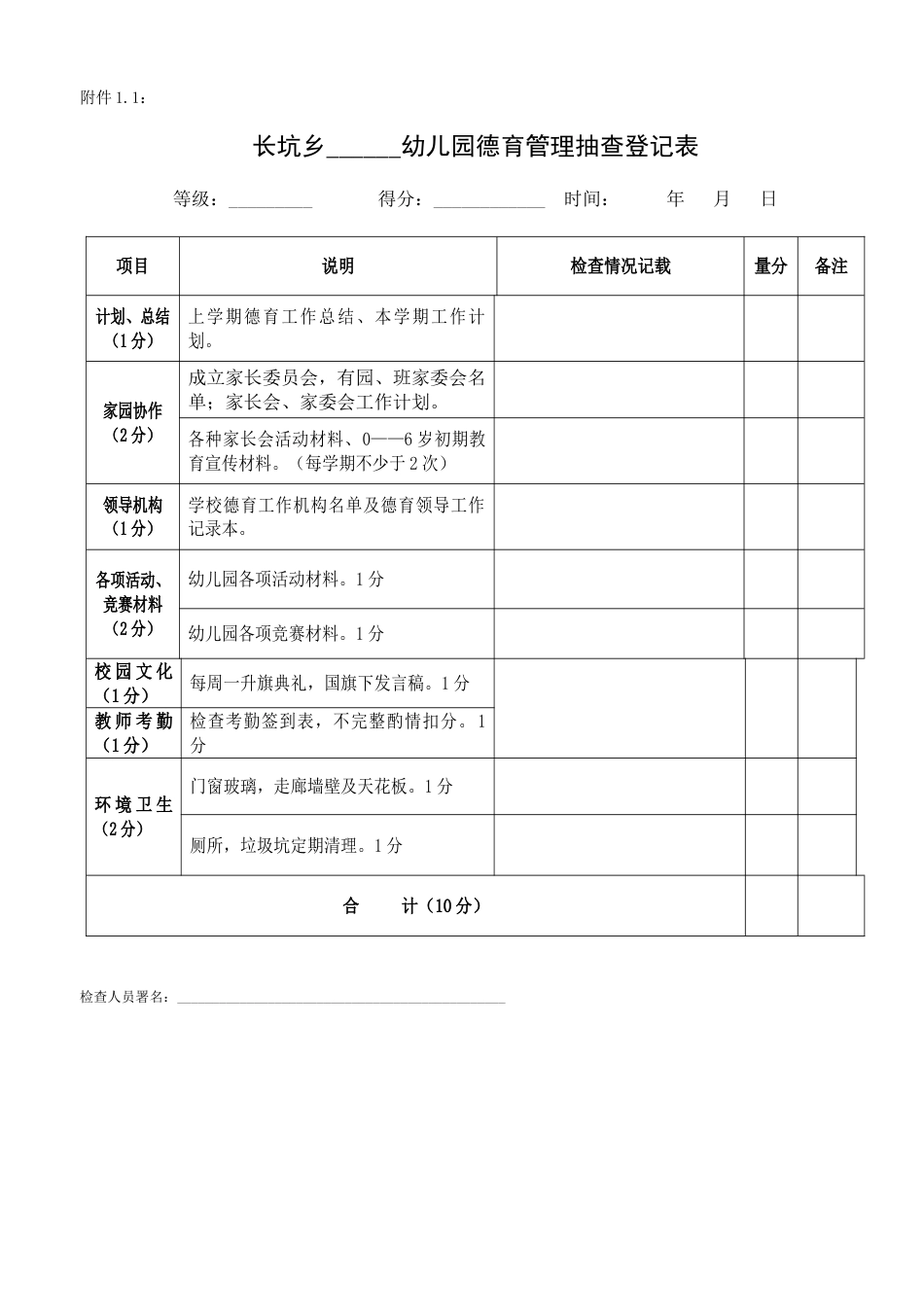 幼儿园常规工作检查表2_第3页