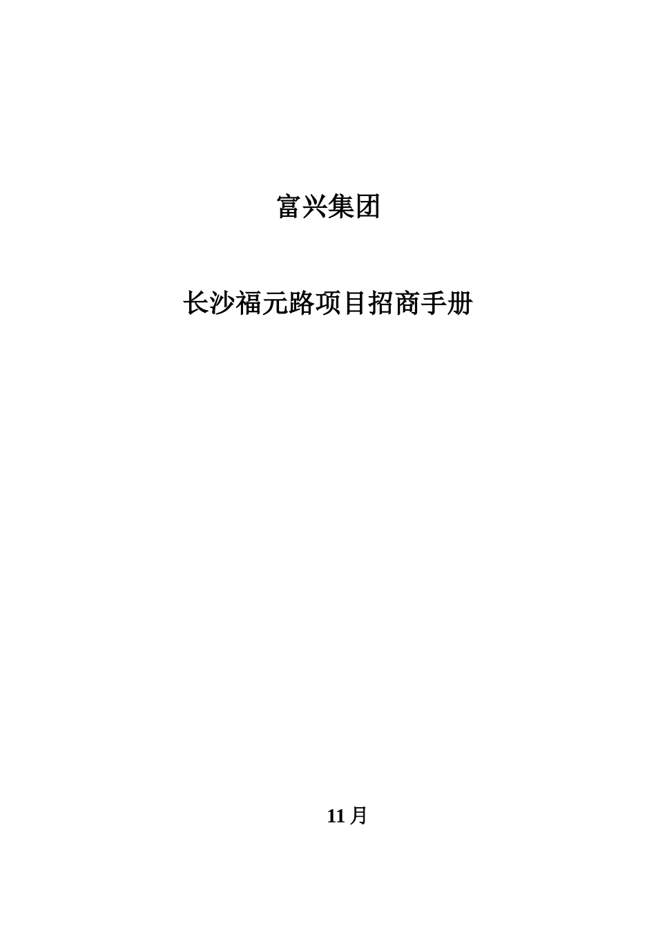 富兴集团长沙福元路项目招商手册_第1页