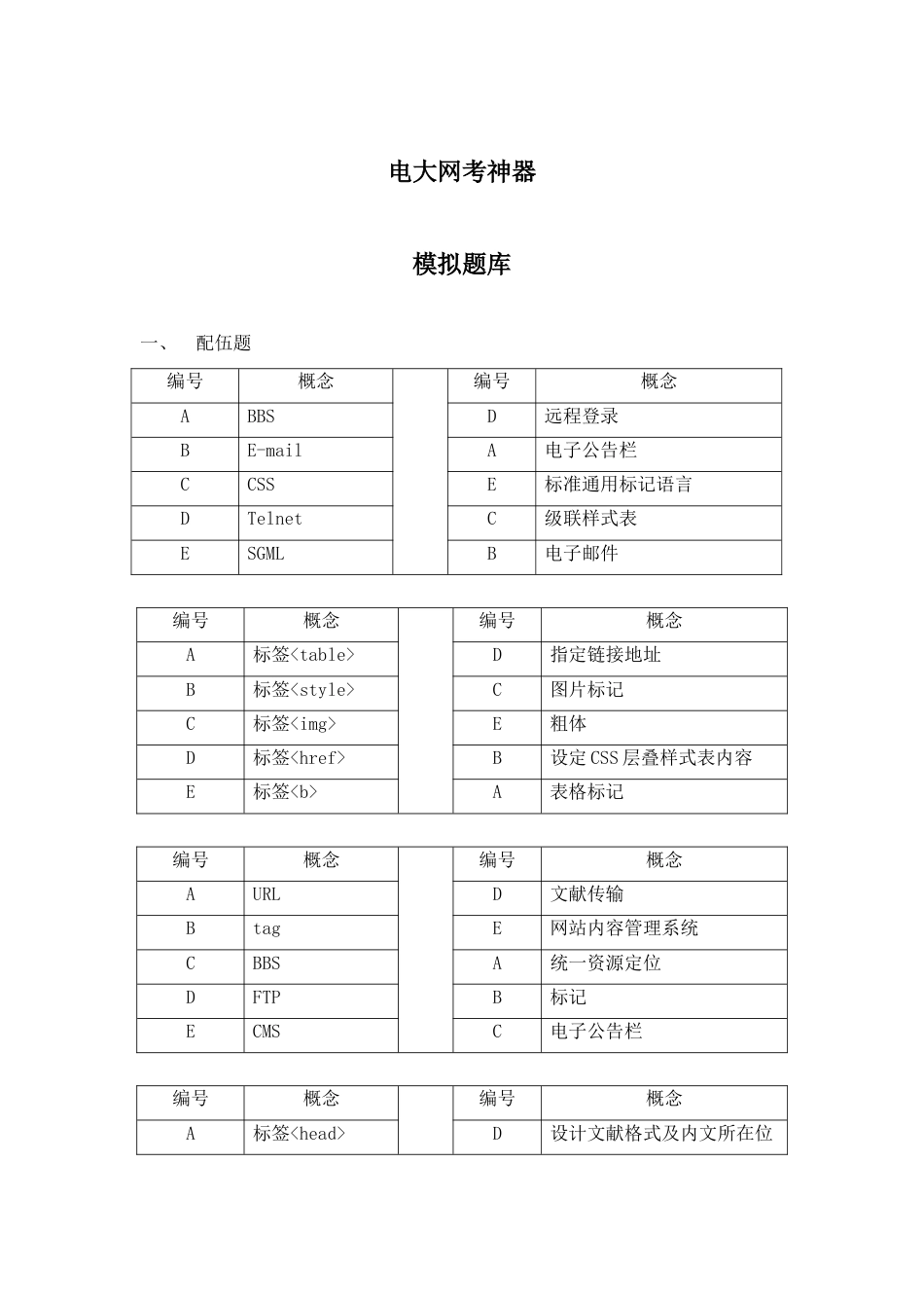 2023年电大Dreamweaver网设计期末机考题库电大网考神器_第1页