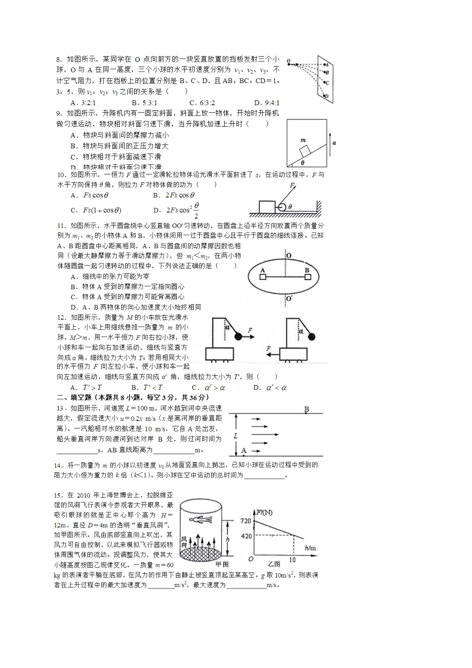 2023年温州市高一物理竞赛及参考答案_第2页