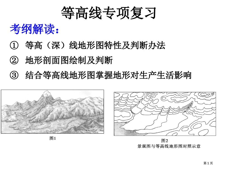 等高线专题复习公开课一等奖优质课大赛微课获奖课件_第1页