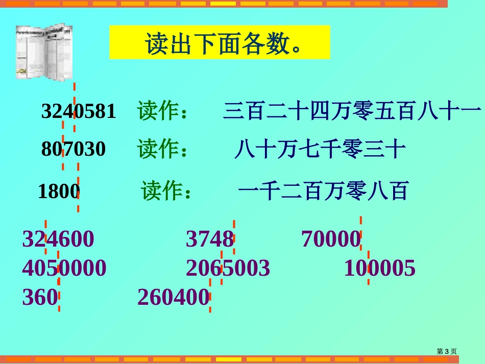 新人教版第七册亿以内读写法的复习市公开课金奖市赛课一等奖课件_第3页