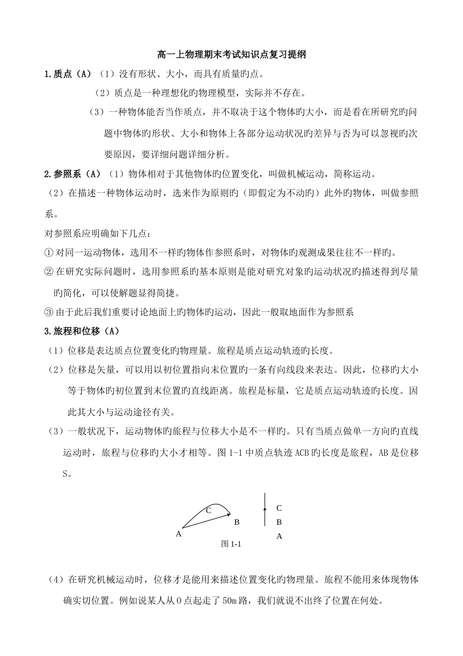 2023年人教版高一物理知识点总结_第1页