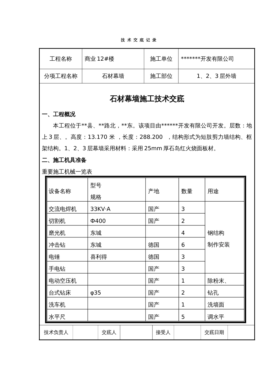 石材干挂幕墙技术交底_第1页