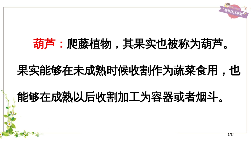 人教版14我要的是葫芦示范课市名师优质课赛课一等奖市公开课获奖课件_第3页