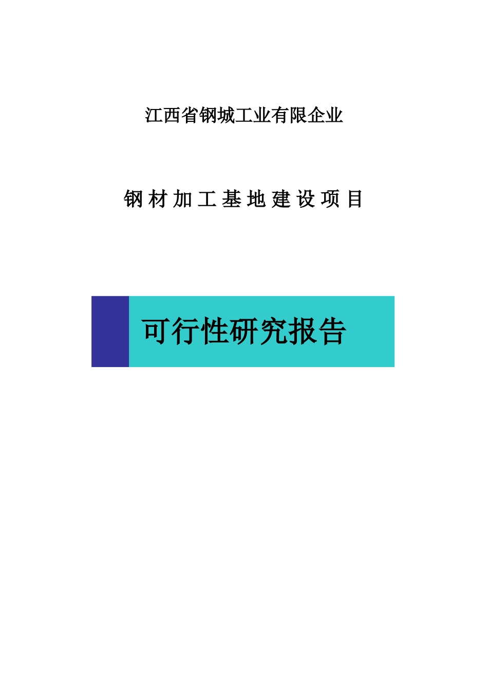 钢城工业公司项目可行性研究报告_第1页