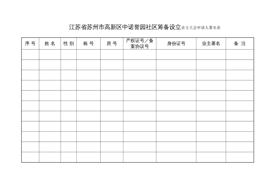 业主委员会的设立申请书全_第3页