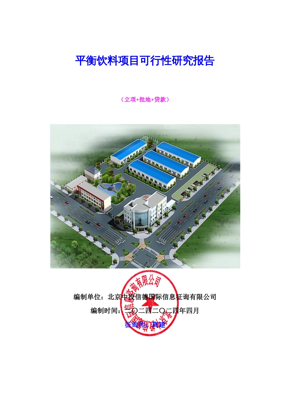 平衡饮料项目可行性研究报告_第1页