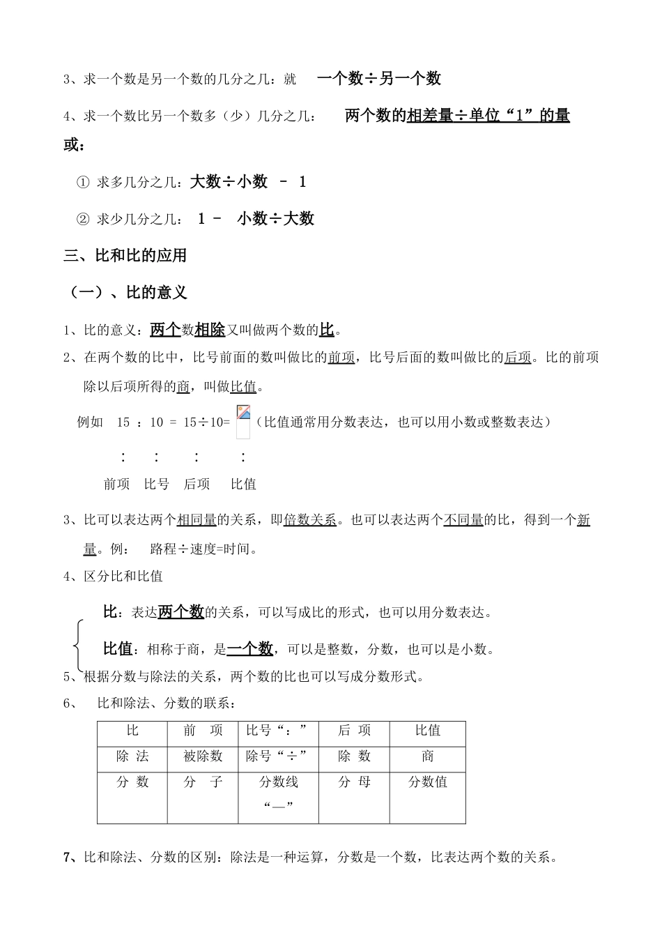 2023年人教版六年级上册数学知识点总结_第2页