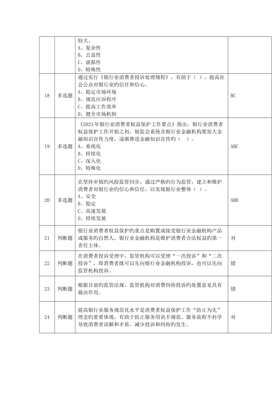 2023年邮储银行银行业消费者权益保护知识考试题库_第3页
