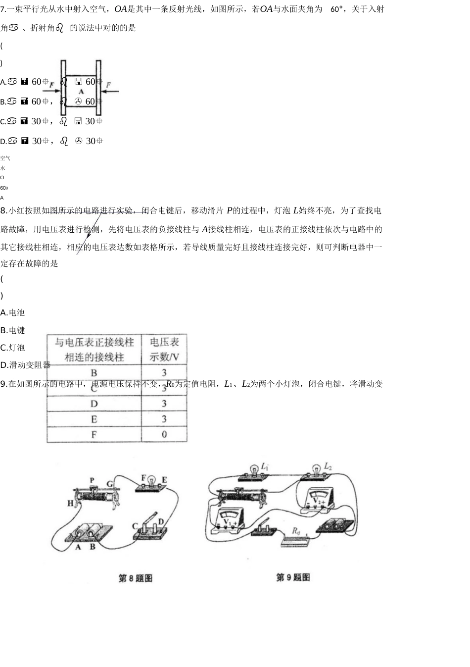 2023年大同杯物理竞赛初赛试题可编辑_第3页