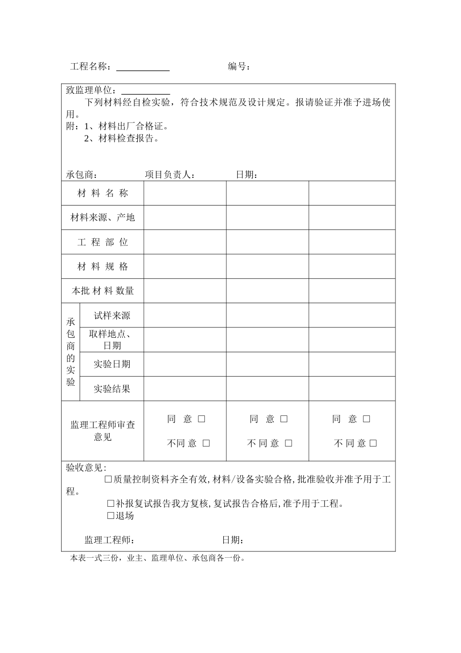 土建装饰装修工程开工报告表格_第3页