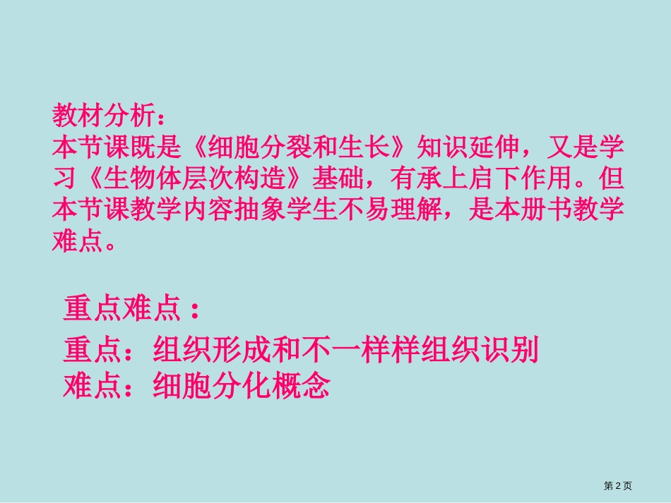 生物细胞的分化形成组织冀教版七年级上公开课获奖课件_第2页