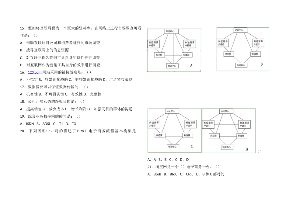 2023年电子商务基础测试题库_第2页