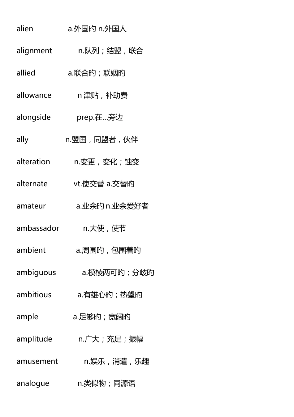 2023年最新大学英语六级词汇表_第3页