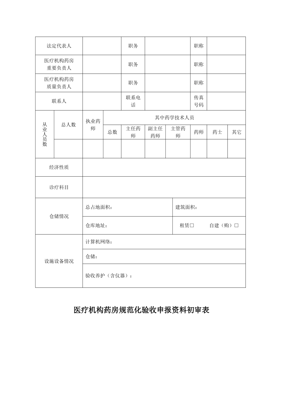 新版规范药房建设验收申请表_第3页