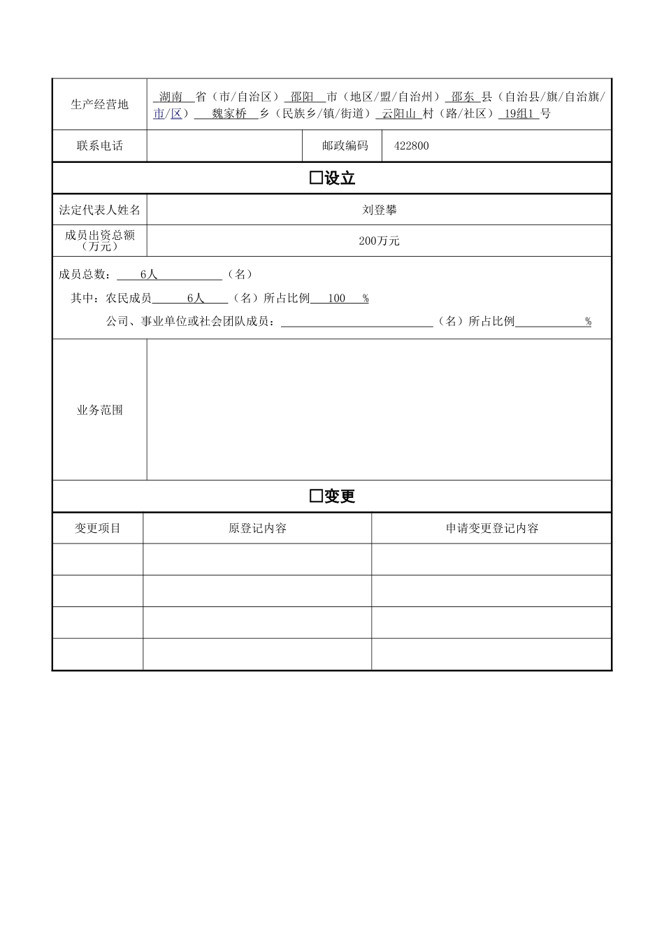 农业合作社备案申请书_第2页