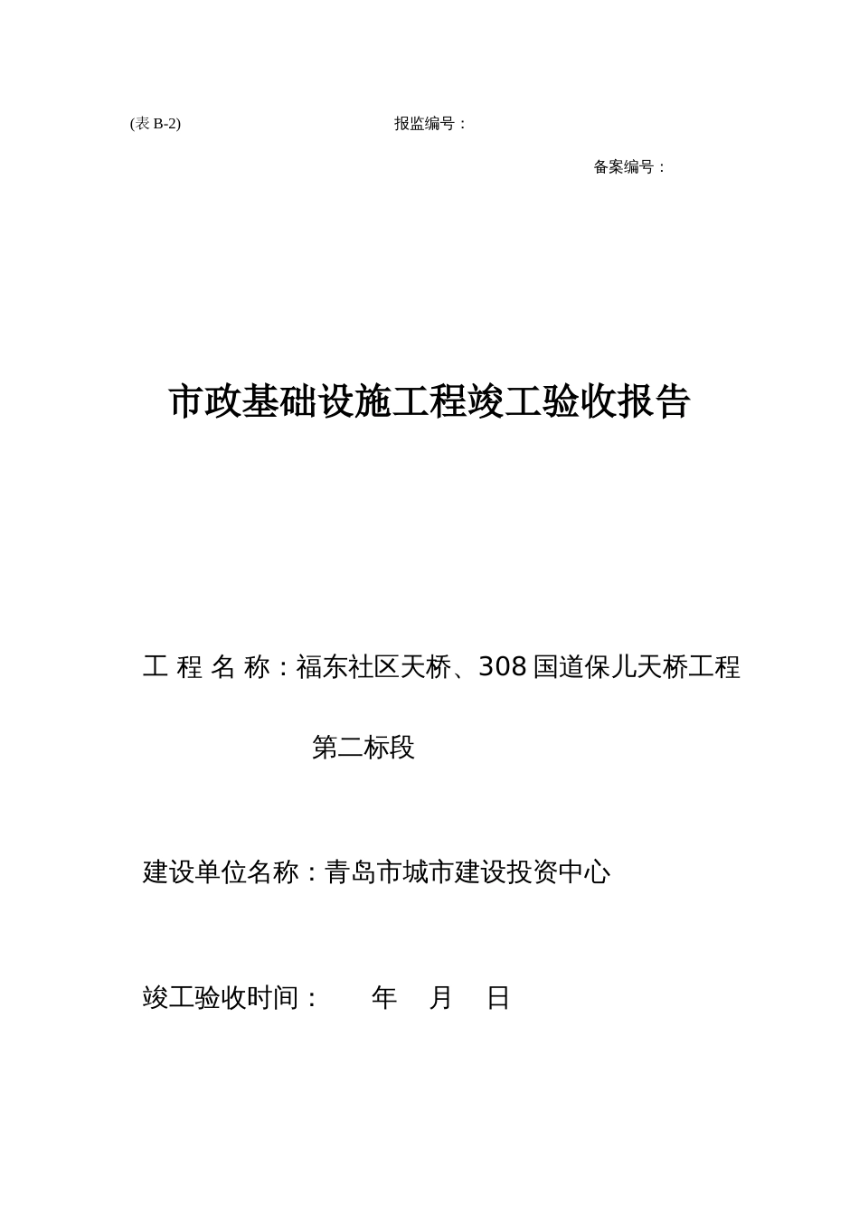 市政基础设施工程竣工验收报告_第1页
