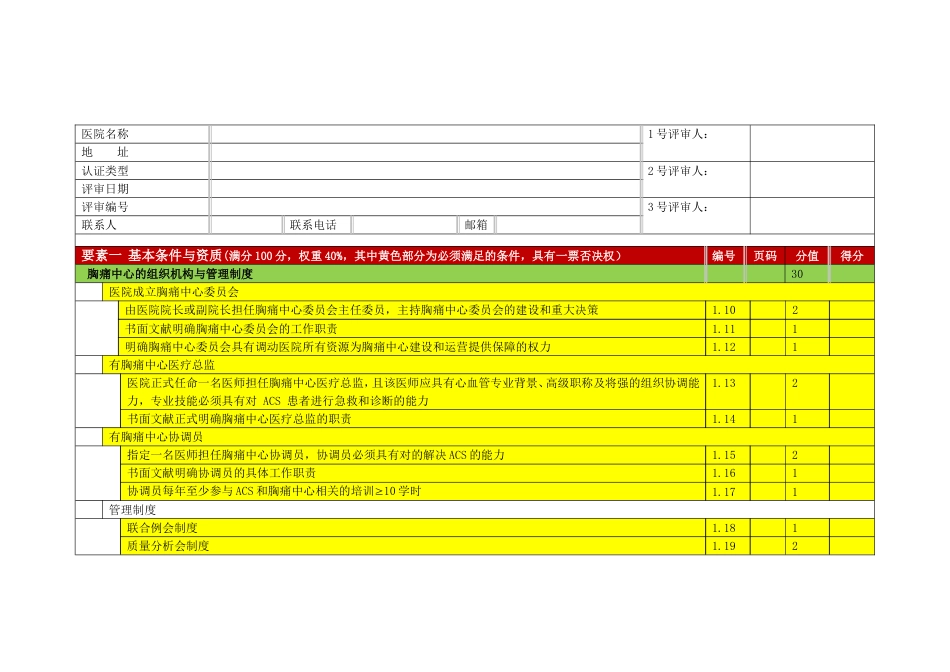 中国胸痛中心认证评分细则第四版_第1页